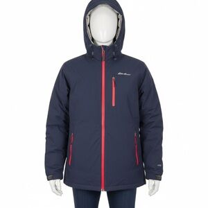 Eddie Bauer Blue WeatherEdge EB700 Quilted Jacket Coat Puffer Grey Lined - XXL